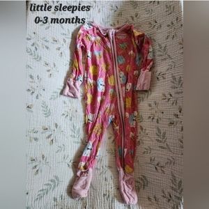 Little Sleepies 0-3 Month Long Sleeve Zipper Pajamas
